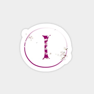 Monogram fairy flowers, letter I Sticker